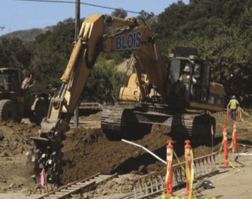 Excavator at NTC site