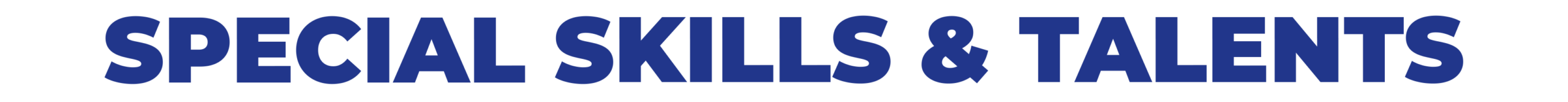 Website Header - Special Skills & Talents